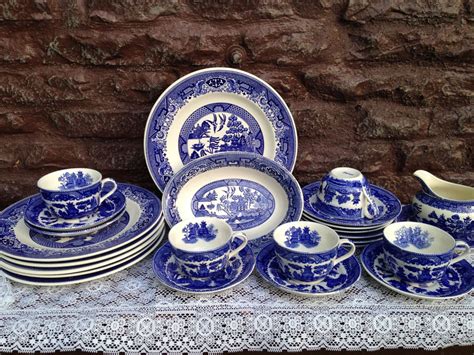 antique willow ware|blue willow dishes marked japan.